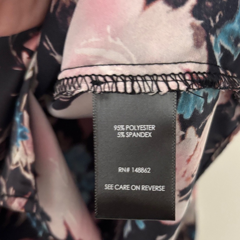 Torrid Floral Button Down Shirt - Black, Blue, Pink - Picture 3 of 8